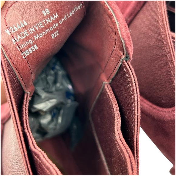 COLE HAAN Women's Red Jones Peep Toe Bootie In Cordovan Suede Size 8 - Picture 10 of 10